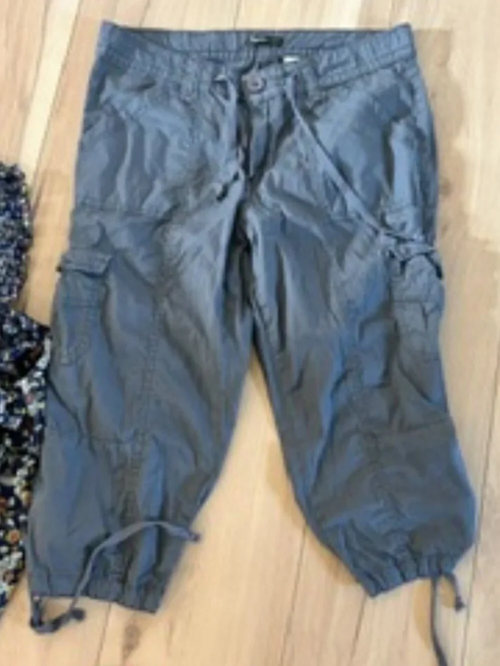 size 12 gray  womens capris long shorts twelve gorpcore